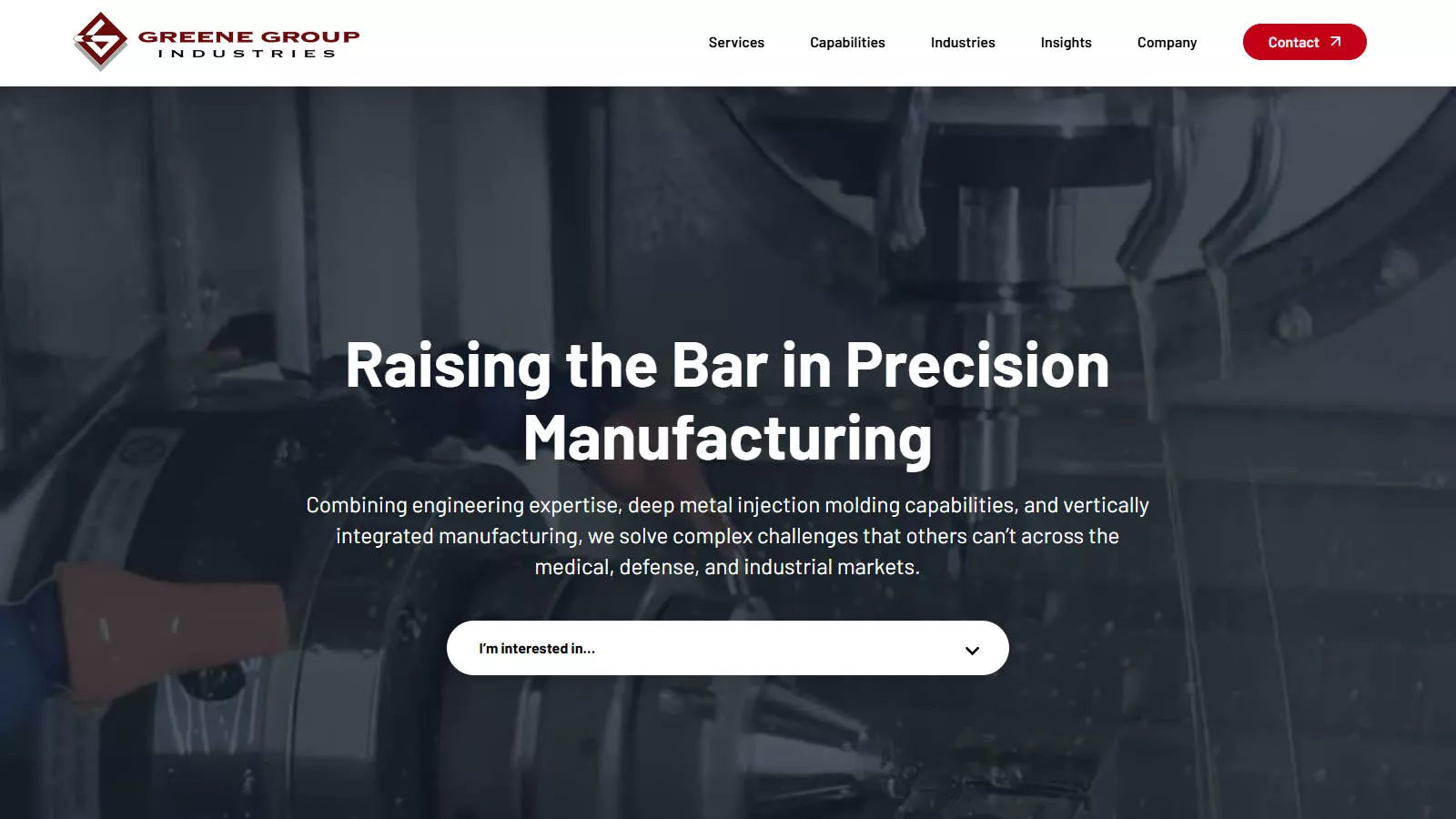 Greene Group Industries medical device component manufacturing and precision production capabilities