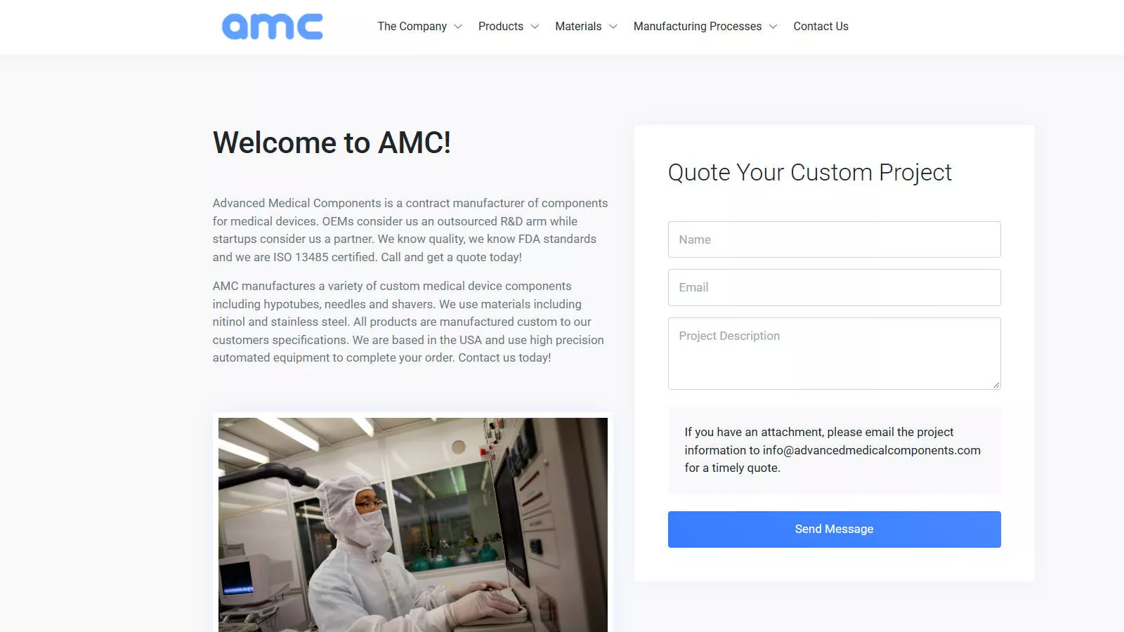 Advanced Medical Components precision hypotubes, needles, and custom metal medical device parts